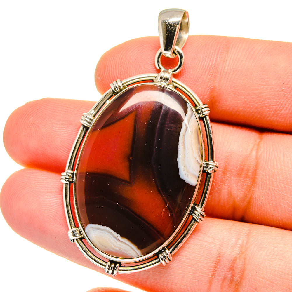 Botswana Agate Pendants handcrafted by Ana Silver Co - PD16158