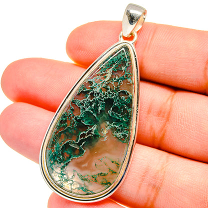 Green Moss Agate Pendants handcrafted by Ana Silver Co - PD16199