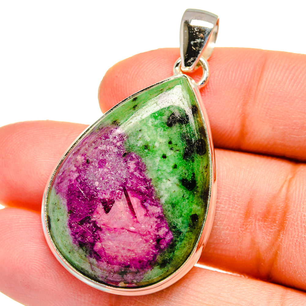 Ruby Zoisite Pendants handcrafted by Ana Silver Co - PD16201