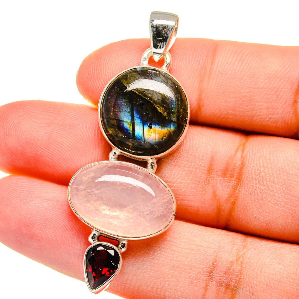 Rainbow Moonstone Pendants handcrafted by Ana Silver Co - PD16228