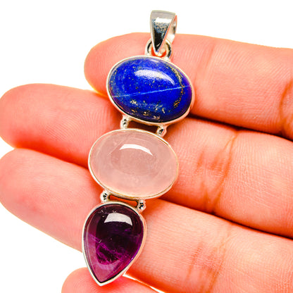 Rose Quartz Pendants handcrafted by Ana Silver Co - PD16271
