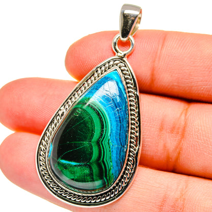 Malachite In Chrysocolla Pendants handcrafted by Ana Silver Co - PD16276