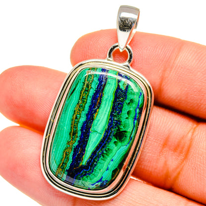 Malachite In Chrysocolla Pendants handcrafted by Ana Silver Co - PD16319