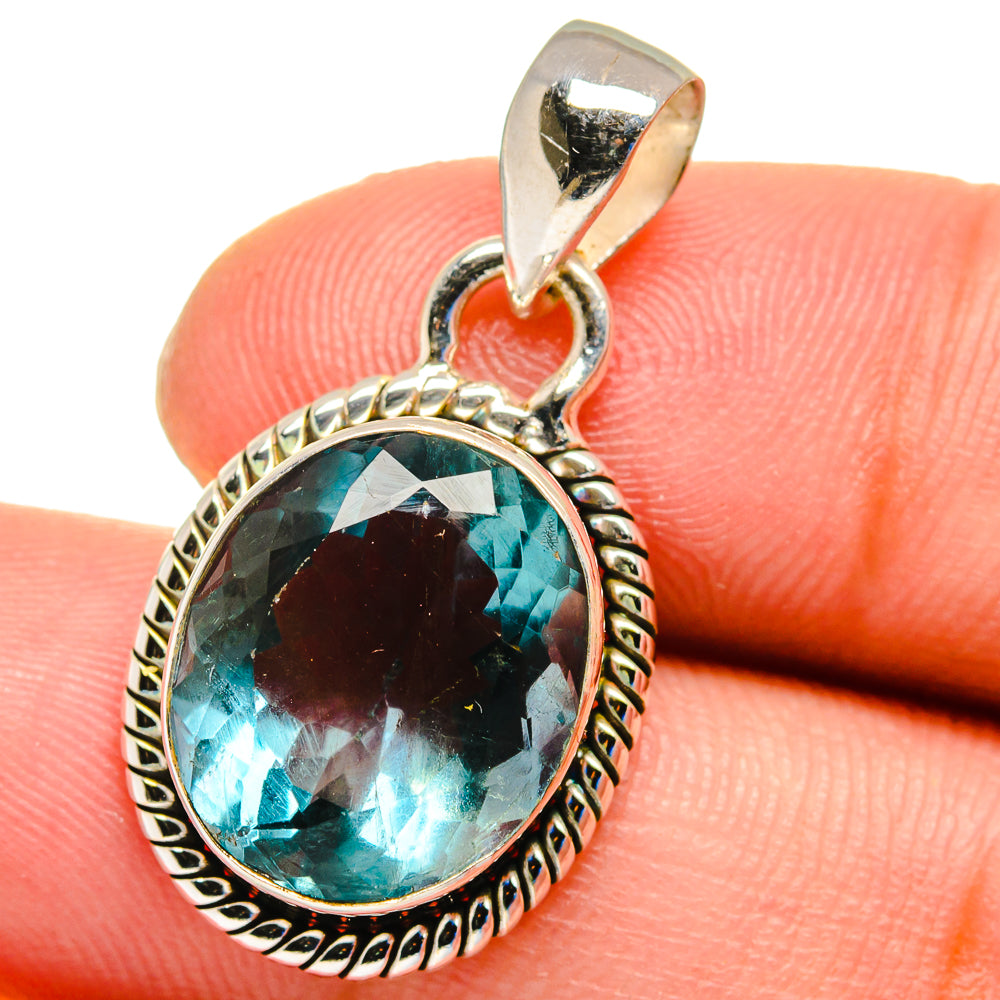 Blue Fluorite Pendants handcrafted by Ana Silver Co - PD16329