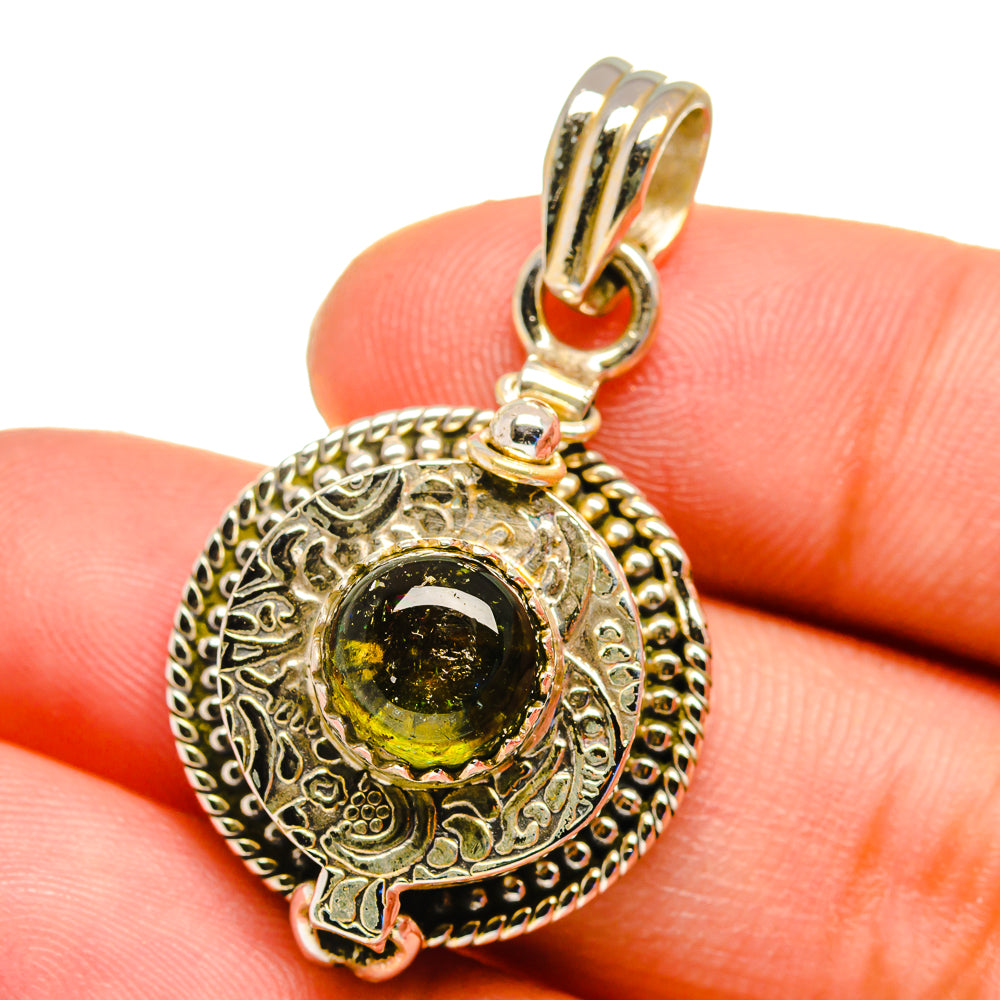 Green Tourmaline Pendants handcrafted by Ana Silver Co - PD16334
