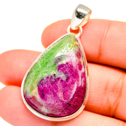 Ruby Zoisite Pendants handcrafted by Ana Silver Co - PD16384