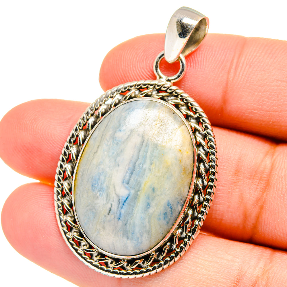 Blue Scheelite Pendants handcrafted by Ana Silver Co - PD16391