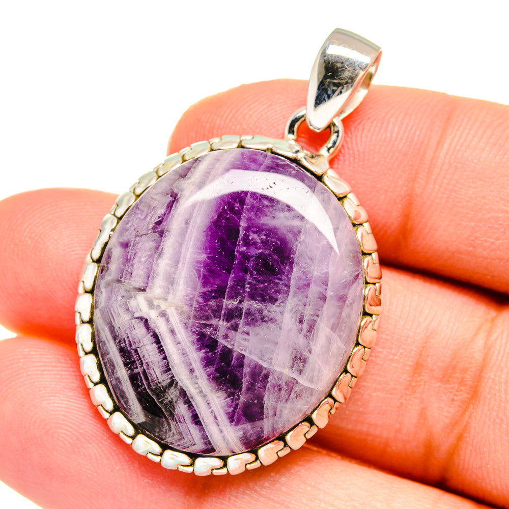 Chevron Amethyst Pendants handcrafted by Ana Silver Co - PD16415