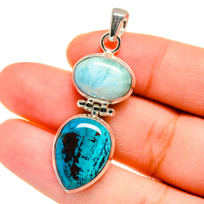 Shattuckite, Larimar Pendants handcrafted by Ana Silver Co - PD16417