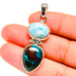 Shattuckite, Larimar Pendants handcrafted by Ana Silver Co - PD16418