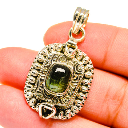 Green Tourmaline Pendants handcrafted by Ana Silver Co - PD16428