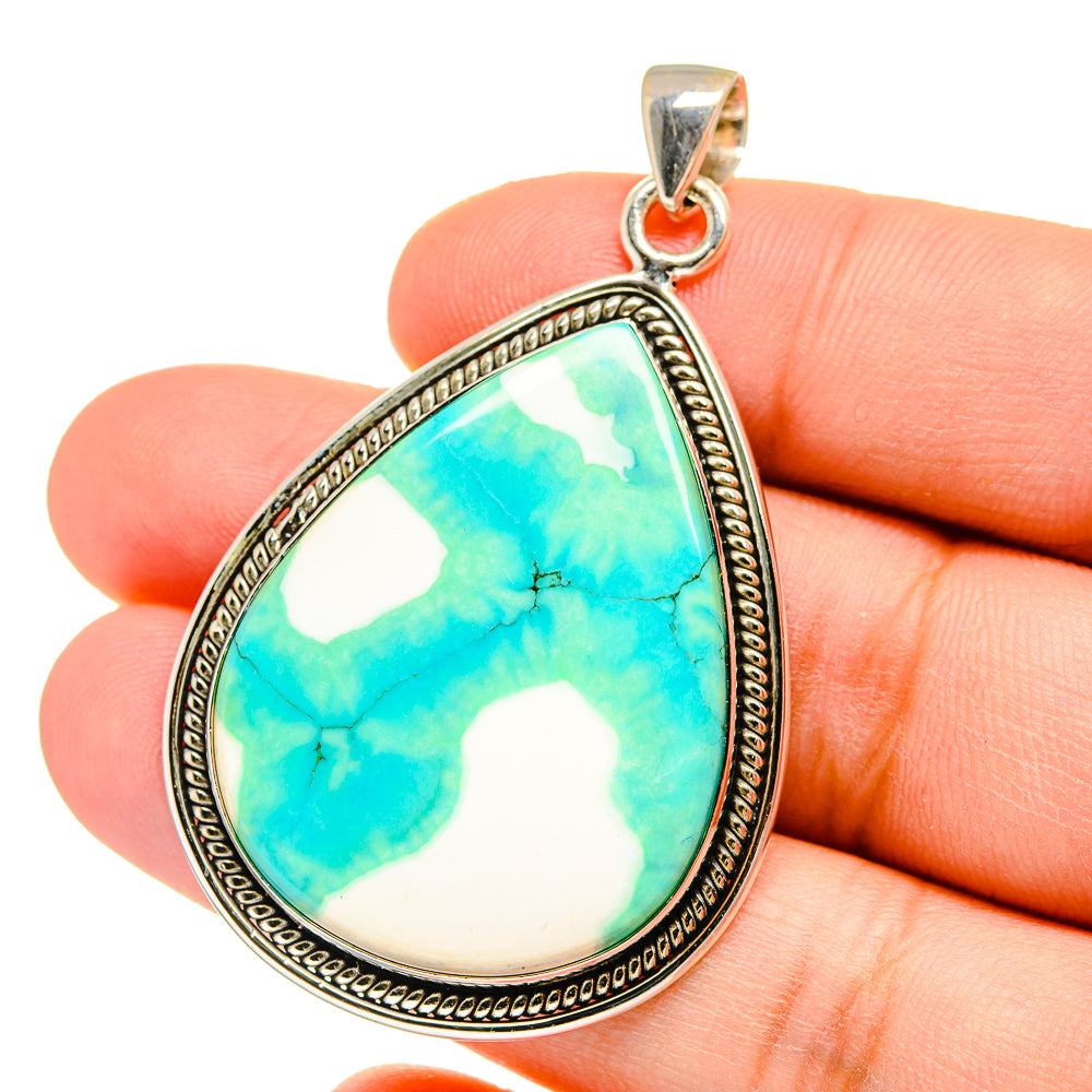 Green Howlite Pendants handcrafted by Ana Silver Co - PD16454