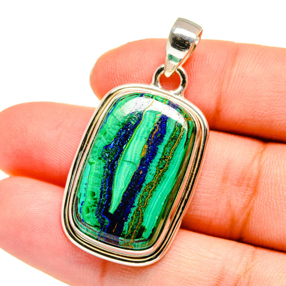 Malachite In Chrysocolla Pendants handcrafted by Ana Silver Co - PD16461