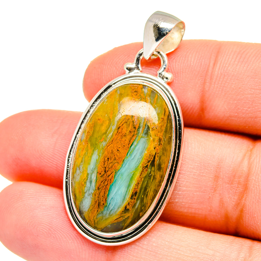 Peruvian Opal Pendants handcrafted by Ana Silver Co - PD16464