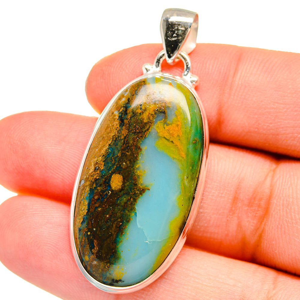 Peruvian Opal Pendants handcrafted by Ana Silver Co - PD16468