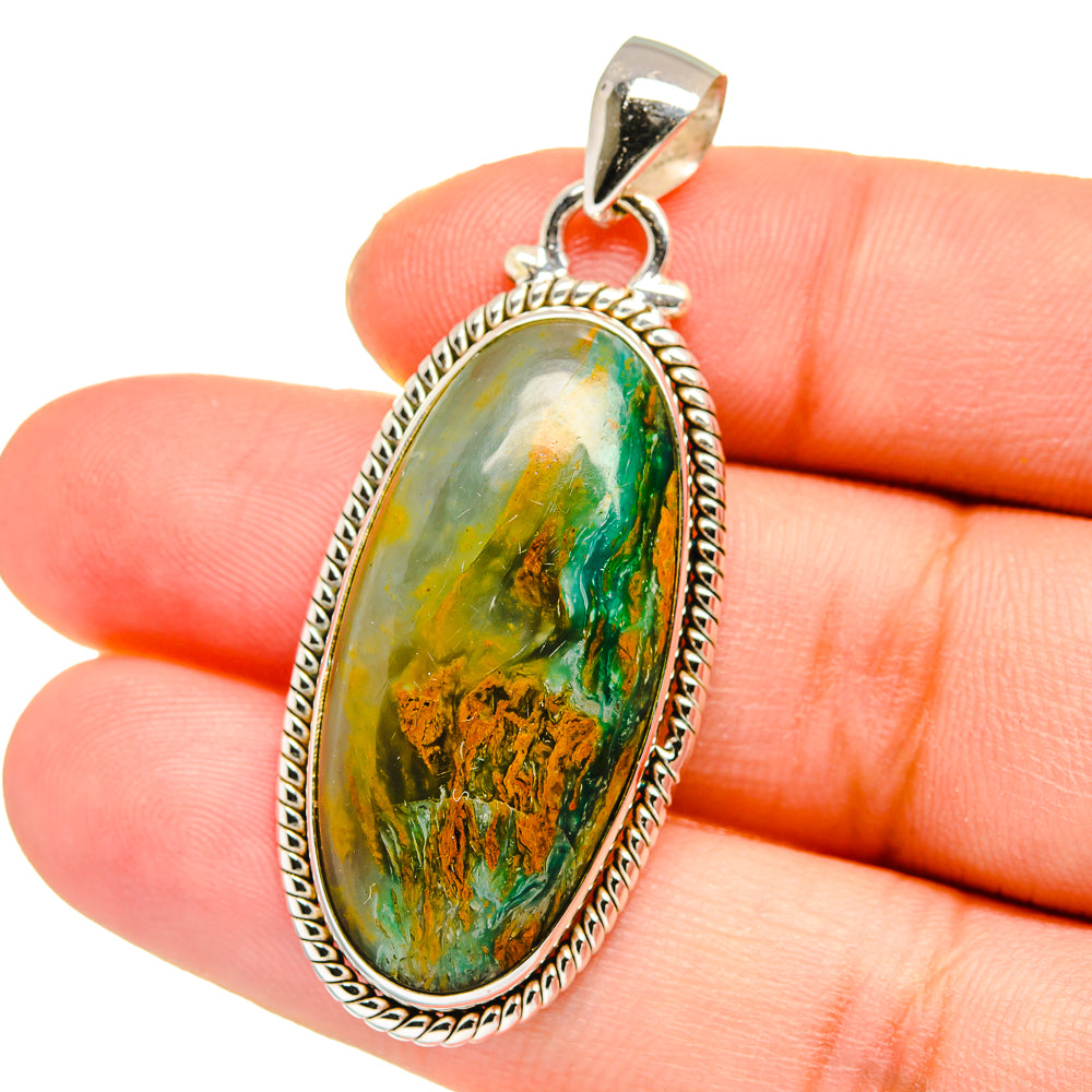 Peruvian Opal Pendants handcrafted by Ana Silver Co - PD16469