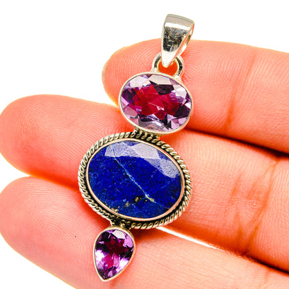 Lapis Lazuli, Amethyst Pendants handcrafted by Ana Silver Co - PD16476