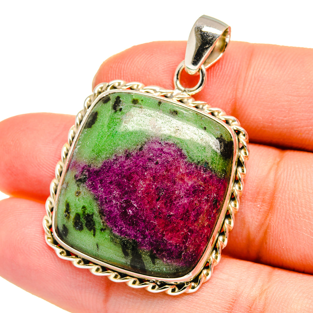 Ruby Zoisite Pendants handcrafted by Ana Silver Co - PD16477