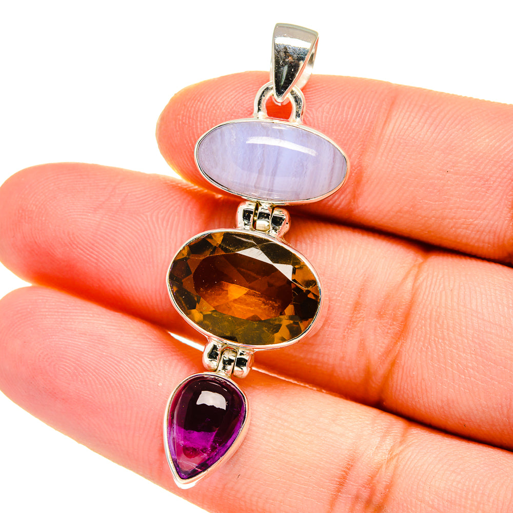 Mandarin Citrine Pendants handcrafted by Ana Silver Co - PD16490