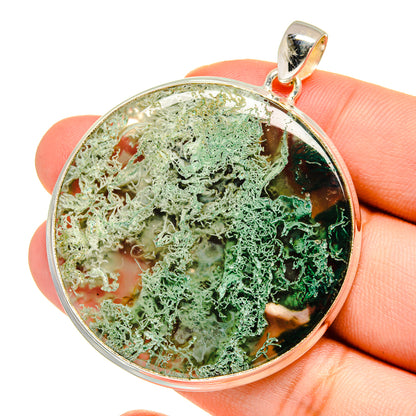 Green Moss Agate Pendants handcrafted by Ana Silver Co - PD16502