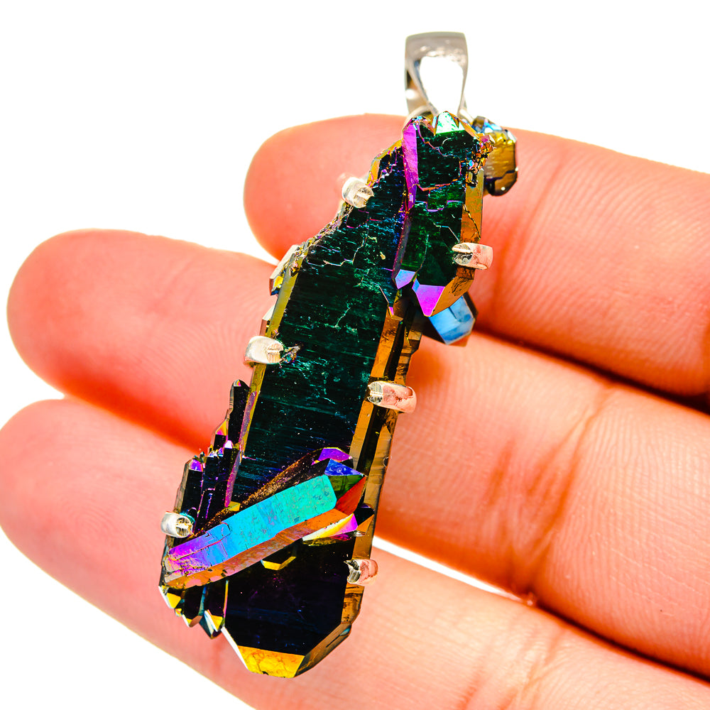 Titanium Sunshine Druzy Pendants handcrafted by Ana Silver Co - PD16518