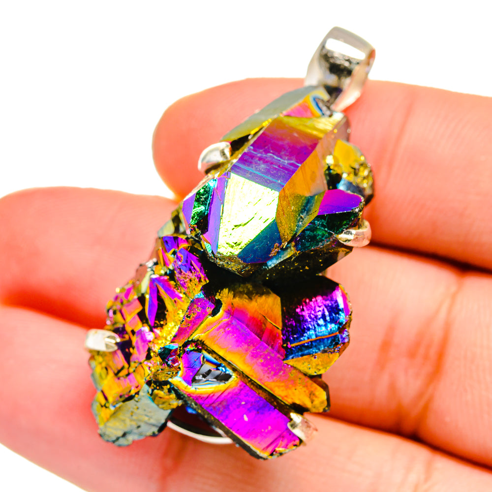Titanium Sunshine Druzy Pendants handcrafted by Ana Silver Co - PD16522