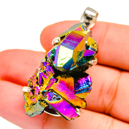 Titanium Sunshine Druzy Pendants handcrafted by Ana Silver Co - PD16522