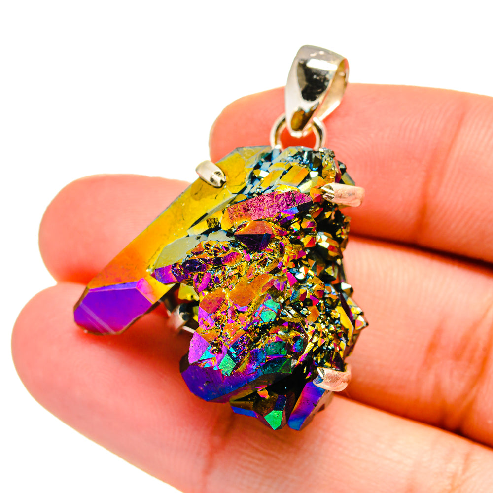 Titanium Sunshine Druzy Pendants handcrafted by Ana Silver Co - PD16523