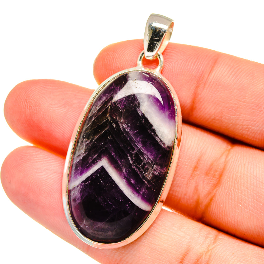 Chevron Amethyst Pendants handcrafted by Ana Silver Co - PD16533