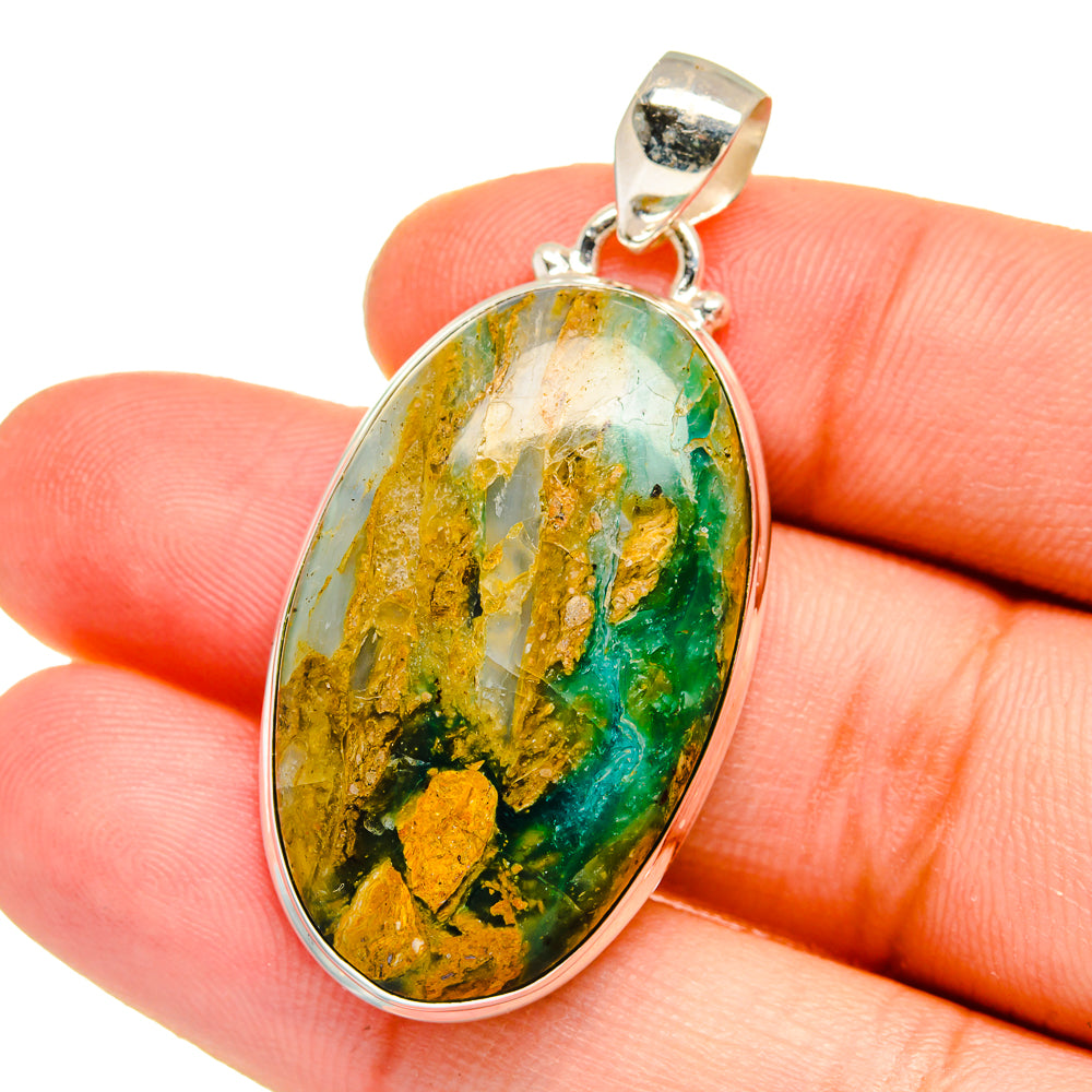 Peruvian Opal Pendants handcrafted by Ana Silver Co - PD16540