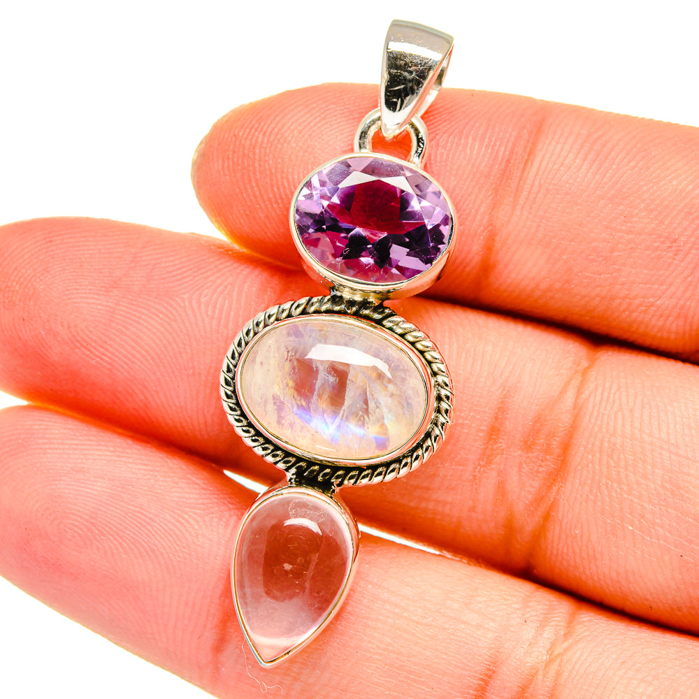 Rainbow Moonstone Pendants handcrafted by Ana Silver Co - PD16562