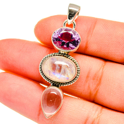 Rainbow Moonstone Pendants handcrafted by Ana Silver Co - PD16562