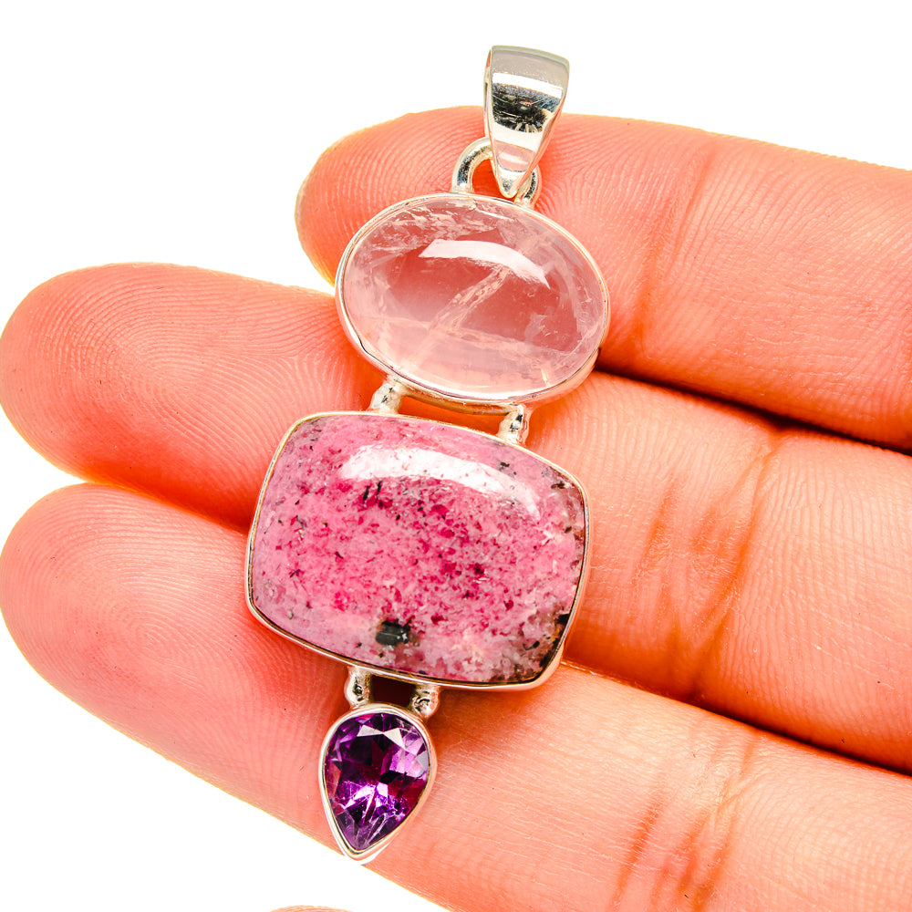 Rhodonite Pendants handcrafted by Ana Silver Co - PD16563