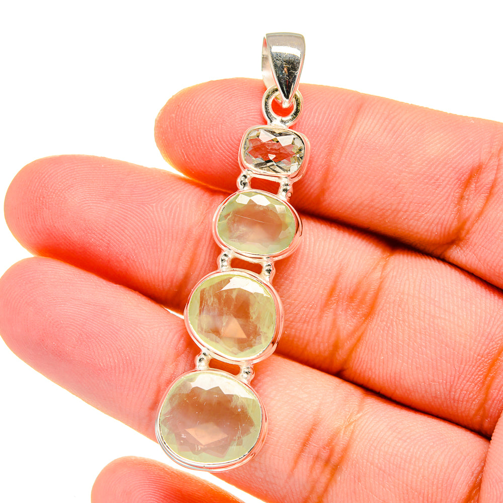 Prehnite Pendants handcrafted by Ana Silver Co - PD16569