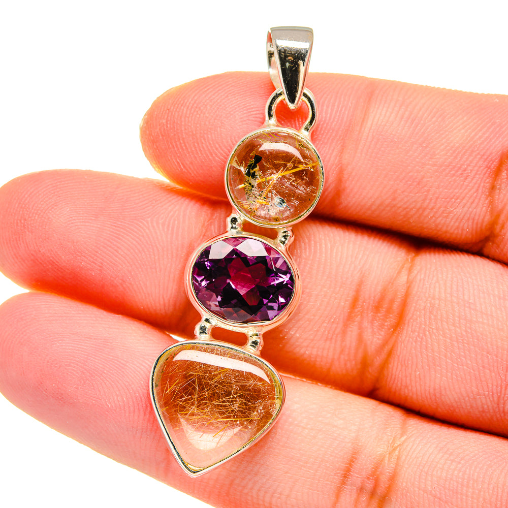 Rutilated Quartz Pendants handcrafted by Ana Silver Co - PD16570