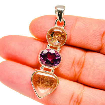 Rutilated Quartz Pendants handcrafted by Ana Silver Co - PD16570