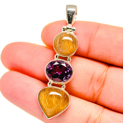 Rutilated Quartz Pendants handcrafted by Ana Silver Co - PD16571