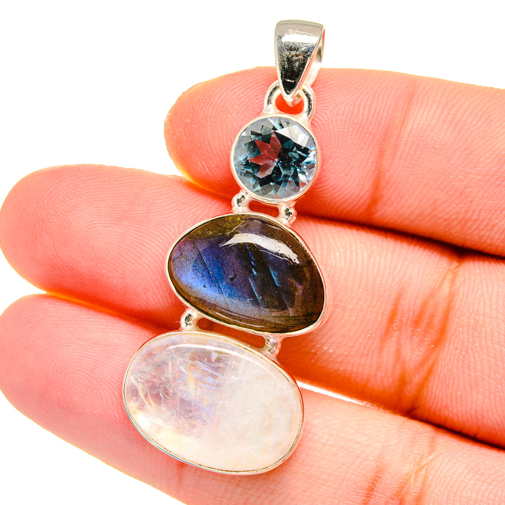 Rainbow Moonstone Pendants handcrafted by Ana Silver Co - PD16572
