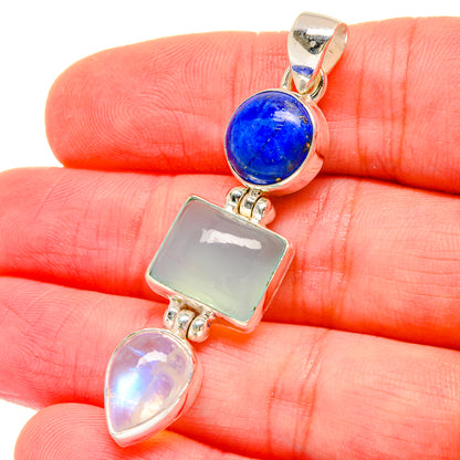 Aqua Chalcedony Pendants handcrafted by Ana Silver Co - PD16581