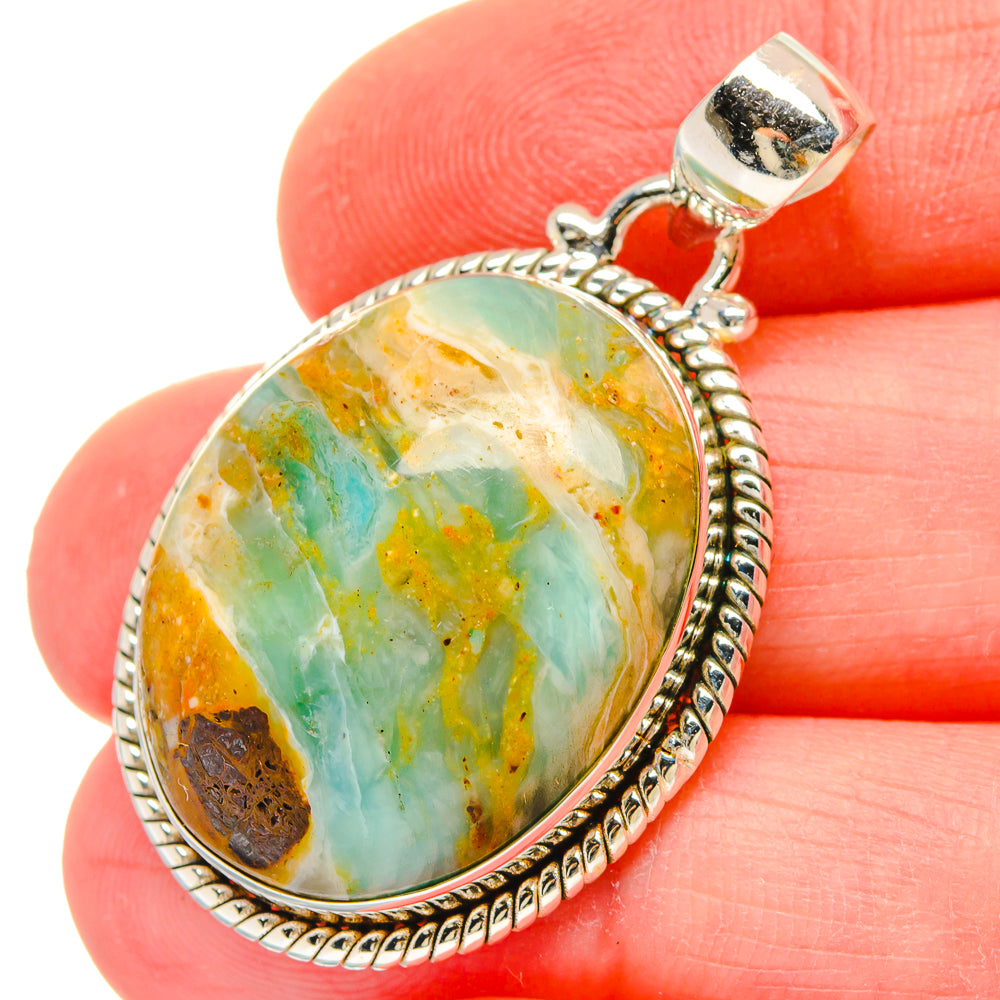 Peruvian Opal Pendants handcrafted by Ana Silver Co - PD16587