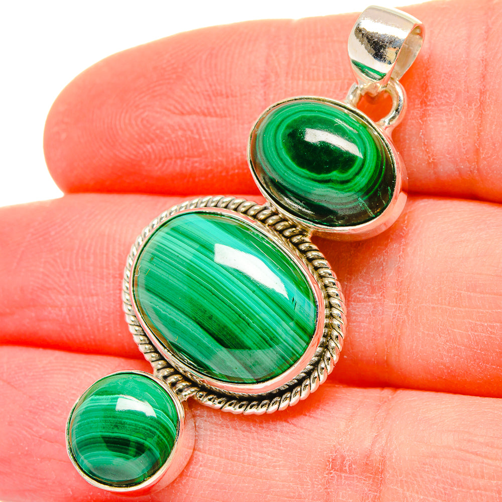 Malachite Pendants handcrafted by Ana Silver Co - PD16596