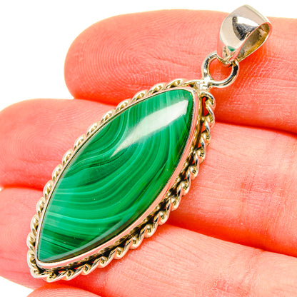 Malachite Pendants handcrafted by Ana Silver Co - PD16599