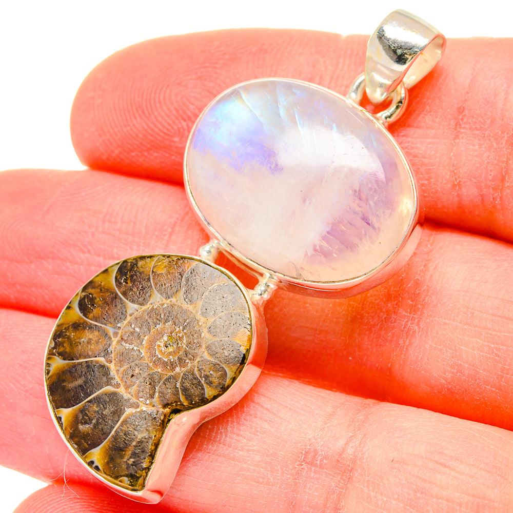Ammonite Fossil Pendants handcrafted by Ana Silver Co - PD16604