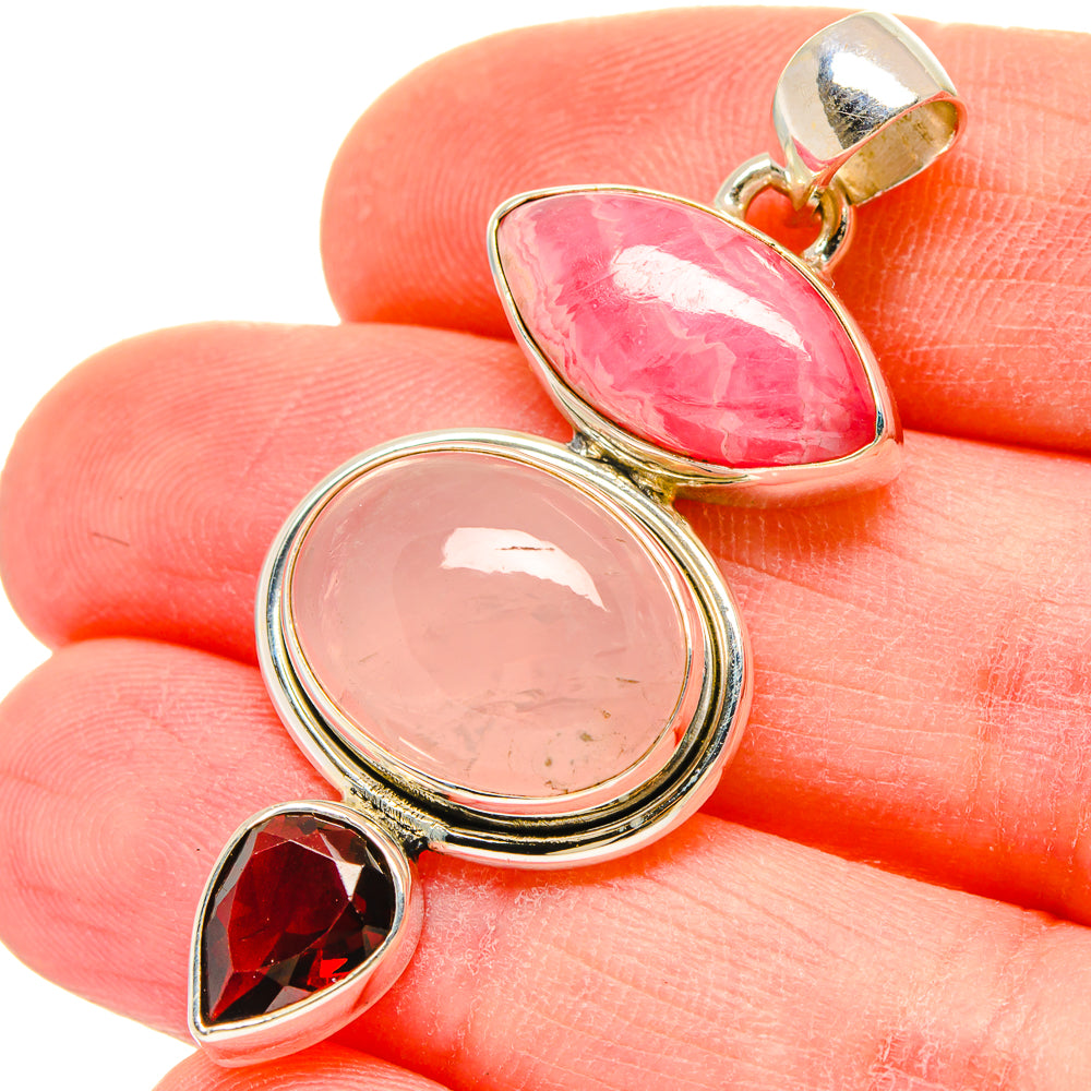 Rose Quartz Pendants handcrafted by Ana Silver Co - PD16613