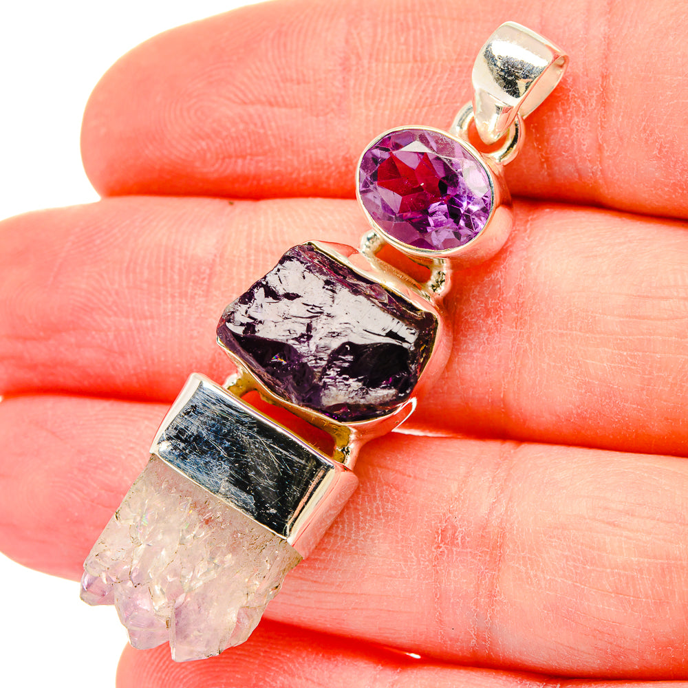 Amethyst Stalactite Pendants handcrafted by Ana Silver Co - PD16627