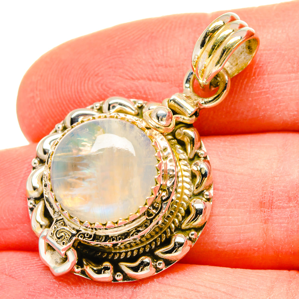Rainbow Moonstone Pendants handcrafted by Ana Silver Co - PD16635