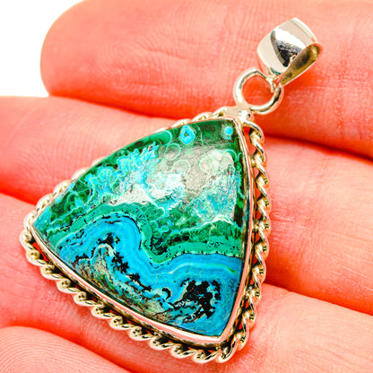 Malachite In Chrysocolla Pendants handcrafted by Ana Silver Co - PD16640