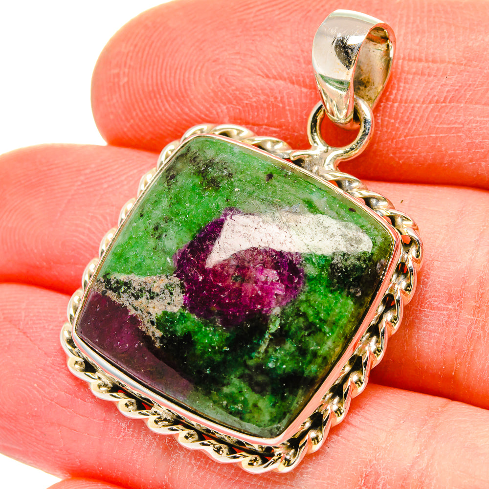 Ruby Zoisite Pendants handcrafted by Ana Silver Co - PD16664