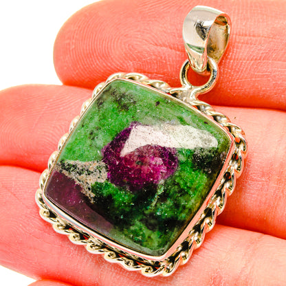 Ruby Zoisite Pendants handcrafted by Ana Silver Co - PD16664