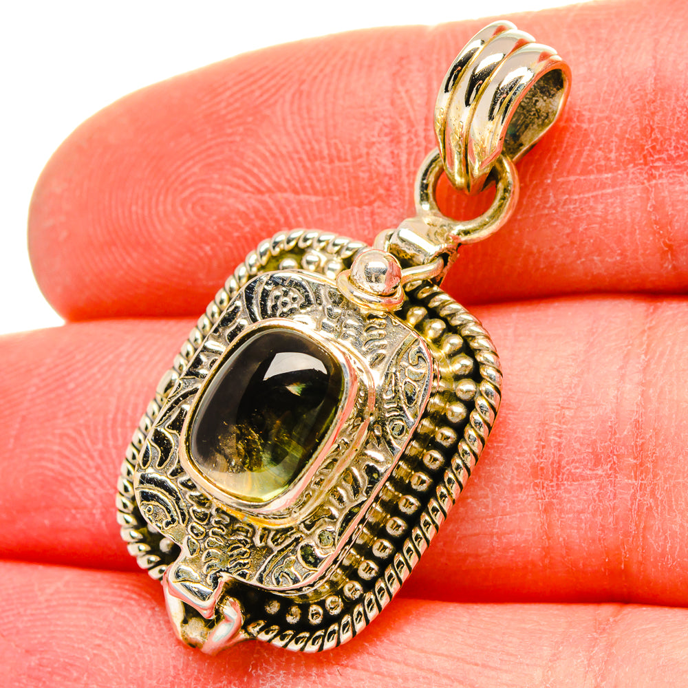 Green Tourmaline Pendants handcrafted by Ana Silver Co - PD16679
